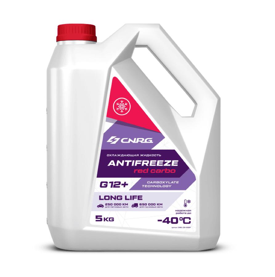 Охлаждающая жидкость CNRG Antifreeze Red Carbo G12+ (пластиковая кан. 5 кг)